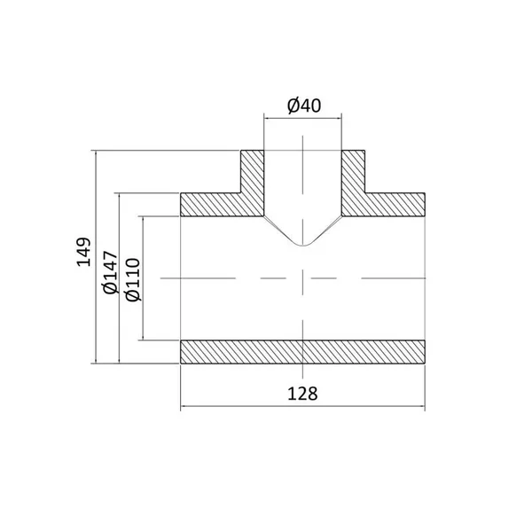 Тройник PPR Blue Ocean 110×40×110 мм серый редукционный (BORTXX1140XXX)