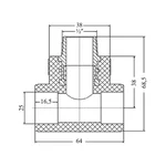 Трійник PPR Blue Ocean 25х1/2х25 25х1/2