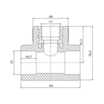 Трійник PPR Blue Ocean 25х3/4х25 25х3/4