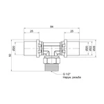 Прес-трійник редукційний Icma 20х1/2х20 №407 20х1/2