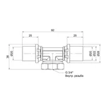 Трійник пресовий редукційний Icma 20х3/4х20 408 20х3/4
