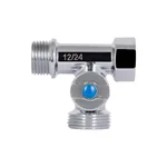Кран приборный шаровый тройниковый Thermo Alliance 1/2х3/4х1/2 Standart SD186W152015 латунный хромированный 1/2