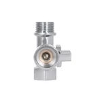 Кран приборный шаровый тройниковый Thermo Alliance 1/2х3/4х1/2 Standart SD186W152015 латунный хромированный 1/2