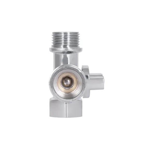 Кран приборный шаровый тройниковый Thermo Alliance 1/2х3/4х1/2 Standart SD186W152015 латунный хромированный 1/2