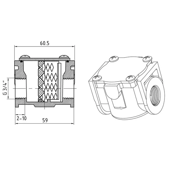 Газовий фільтр Thermo Alliance Standart SD121G20 алюмінієвий 3/4