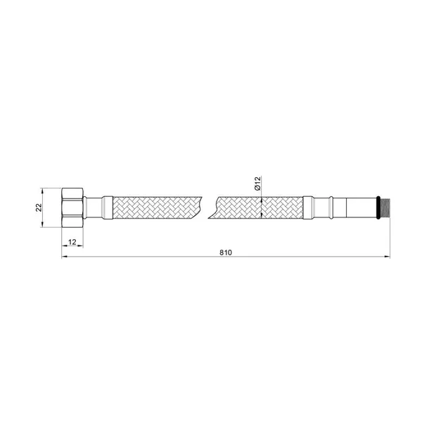 Гибкая подводка Thermo Alliance Standart SD396W80 в нержавеющей оплетке 80 см М10 (SD396W80)