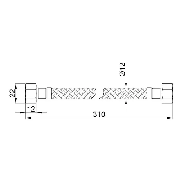 Гибкая подводка для воды Thermo Alliance Standart SD397W20 нержавеющая 20 см 1/2