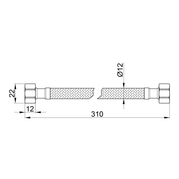 Гибкая подводка для воды Thermo Alliance Standart SD397W30 нержавеющая 30 см ГГ 1/2 (SD397W30)
