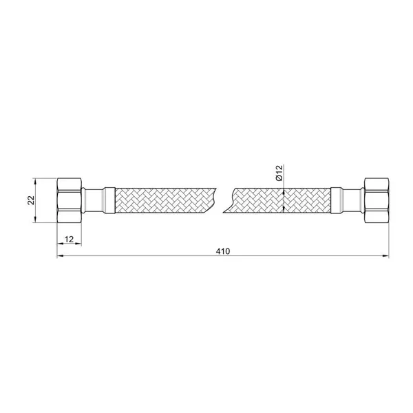 Гибкая подводка для воды Thermo Alliance Standart SD397W40 нержавеющая 40 см 1/2