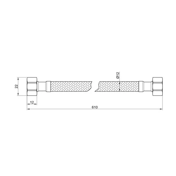 Гибкая подводка для воды Thermo Alliance Standart SD397W60 нержавеющая 60 см 1/2