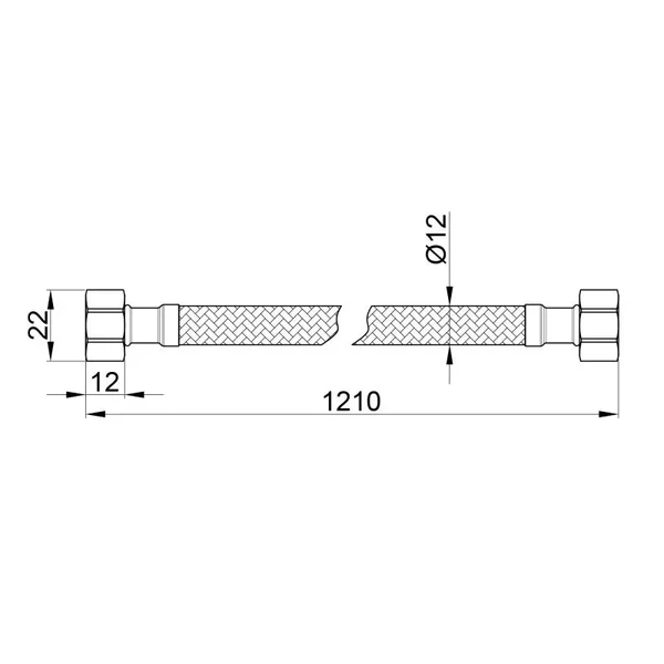 Гибкая подводка для воды Thermo Alliance Standart SD397W120 нержавеющая 120 см гайка-гайка 1/2 (SD397W120)