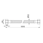 Гибкая подводка для воды Thermo Alliance Standart SD397W150 в нержавеющей оплетке 150 см 1/2