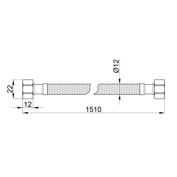 Гибкая подводка для воды Thermo Alliance Standart SD397W150 в нержавеющей оплетке 150 см 1/2