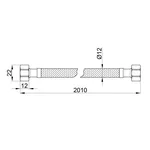 Гибкая подводка для воды Thermo Alliance Standart SD397W200 в нержавеющей оплетке 200 см 1/2