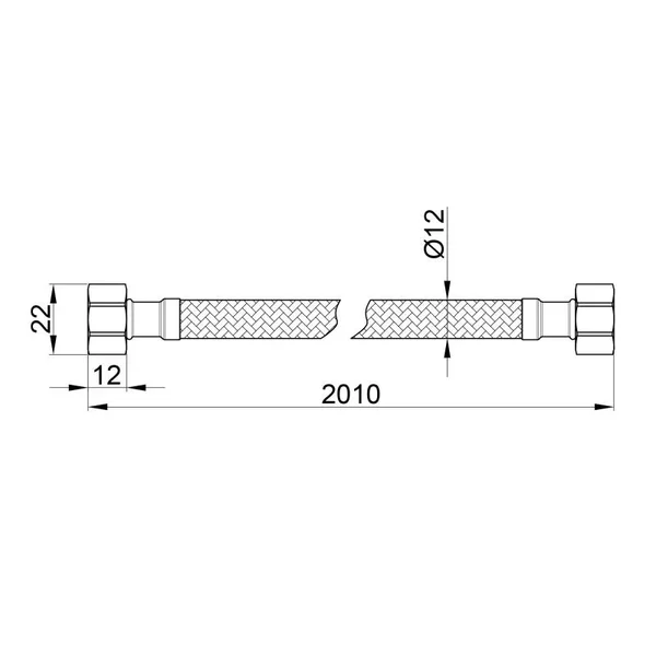 Гибкая подводка для воды Thermo Alliance Standart SD397W200 в нержавеющей оплетке 200 см 1/2