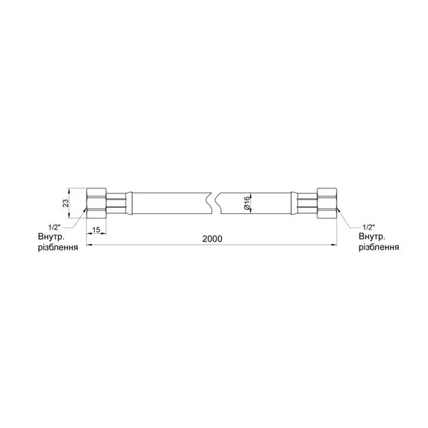 Шланг для газу Thermo Alliance SD91G200 Standart гумовий чорний 1/2