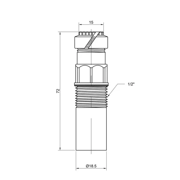 Штуцер Icma 189 металевий 1/2