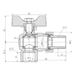 Кран кульовий Thermo Alliance Forte SF221W15 латунний нікельований кутовий з американкою 1/2 (SF221W15)