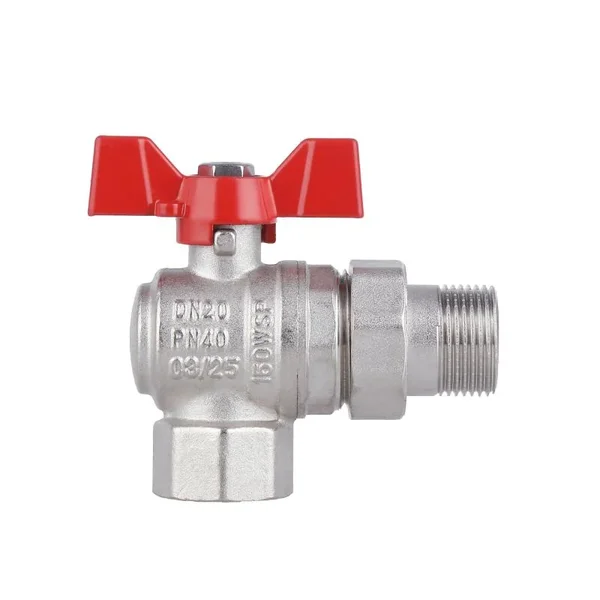 Кран кульовий Thermo Alliance Forte SF221W20 латунний кутовий з американкою 3/4 (SF221W20)