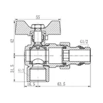 Кран кульовий Thermo Alliance Forte SF223W15 латунний кутовий 