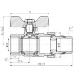 Кран кульовий-американка Thermo Alliance Forte SF222W25 латунний прямий 1