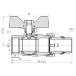 Кран кульовий Thermo Alliance Forte SF222W20 латунний прямий з американкою 3/4