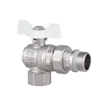 Кран кульовий з американкою Thermo Alliance Forte SF223W20 латунний нікельований кутовий 3/4