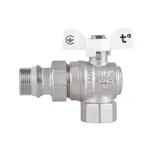 Кран кульовий з американкою Thermo Alliance Forte SF223W20 латунний нікельований кутовий 3/4
