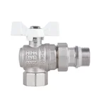 Кран кульовий з американкою Thermo Alliance Forte SF223W20 латунний нікельований кутовий 3/4