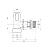 Вентиль радиаторный Icma 805+940 никелированный угловой 1/2