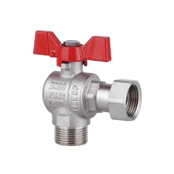 Кран шаровой Thermo Alliance Forte SF224W20 латунный угловой с накидной гайкой для воды 3/4