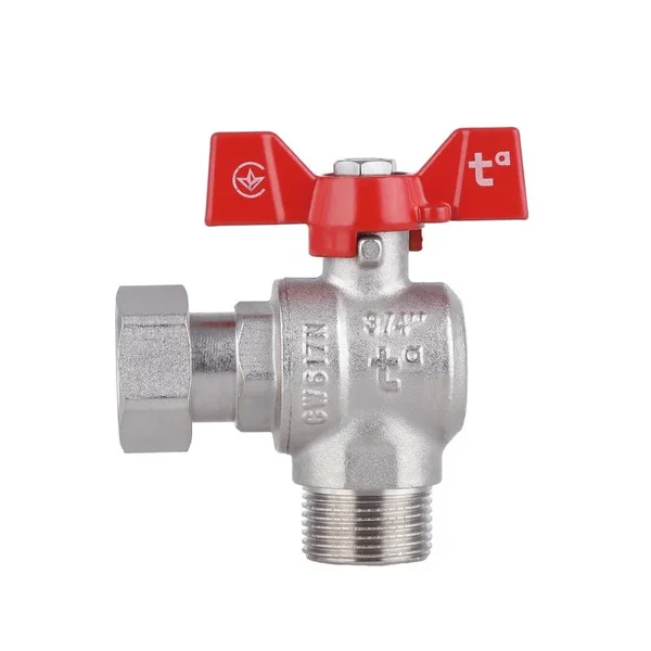 Кран шаровой Thermo Alliance Forte SF224W20 латунный угловой с накидной гайкой для воды 3/4