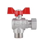 Кран шаровой Thermo Alliance Forte SF224W20 латунный угловой с накидной гайкой для воды 3/4