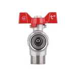 Кран шаровой Thermo Alliance Forte SF224W20 латунный угловой с накидной гайкой для воды 3/4