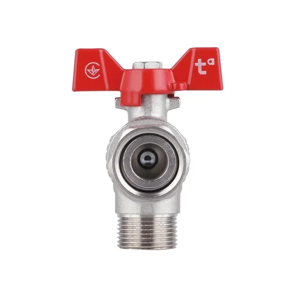 Кран шаровой Thermo Alliance Forte SF224W20 латунный угловой с накидной гайкой для воды 3/4
