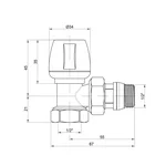 Кран радиаторный Icma №803+940 латунный угловой с антипротечкой (82803AD06940)