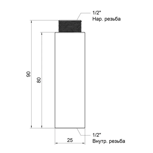 Подовжувач різьбовий Icma 80х1/2