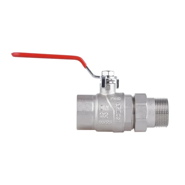 Кран кульовий Thermo Alliance Forte SF220W32 латунний нікельований прямий 1 1/4