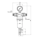 Самопромывной фильтр Thermo Alliance Standart SF127W15 латунный тонкой очистки 100 мкм с манометром, 1/2 (SF127W15)