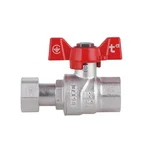 Кран шаровый Thermo Alliance 1/2х Forte латунный никелированный прямой с накидной гайкой и внутренней резьбой 1/2 (SF260W15)