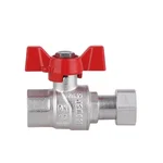 Кран шаровый Thermo Alliance 1/2х Forte латунный никелированный прямой с накидной гайкой и внутренней резьбой 1/2 (SF260W15)