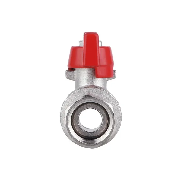 Кран шаровый Thermo Alliance 1/2х Forte латунный никелированный прямой с накидной гайкой и внутренней резьбой 1/2 (SF260W15)