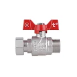 Кран кульовий Thermo Alliance Forte латунний прямий з накидною гайкою 3/4