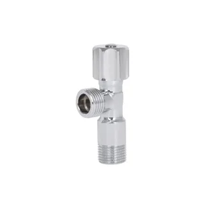 Кран угловой Thermo Alliance 1/2З Standart латунный хромированный с вентильной буксой и шестигранной ручкой 1/2