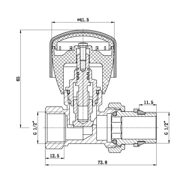 Кран радиаторный Thermo Alliance Standart Powerful 1/2