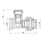 Вентиль радіаторний буксовий SD Forte 3/4х1/2 SF253W15 латунний нікельований для нижнього підключення 3/4