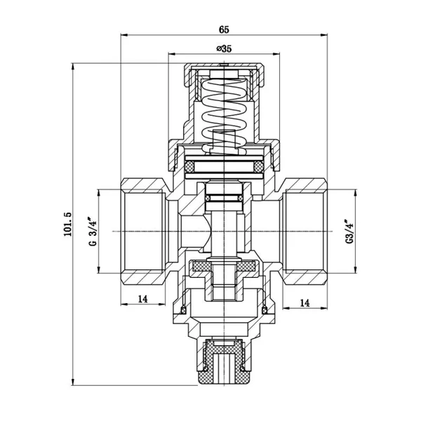 Редуктор давления воды Thermo Alliance Standart SF241W20 поршневой латунный 3/4