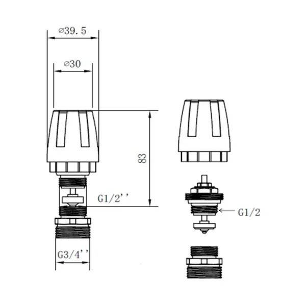 Кран термостатичний Thermo Alliance Standart 1/2