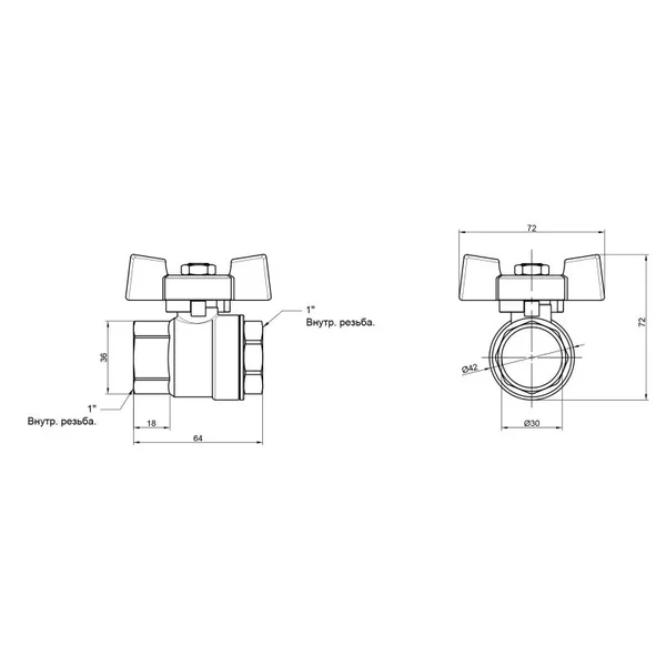 Кран шаровый Thermo Alliance Standart SD602NW25PN40 1