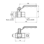 Кран шаровый Thermo Alliance Standart SD600NW32PN40 латунный никелированный 1 1/4